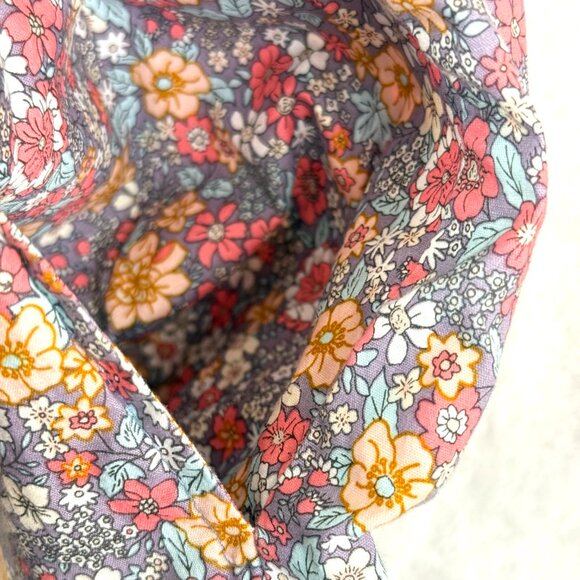 Calista Dakota Midi Poplin Tiered Dress Womens S Purple Micro Floral Cottage - Picture 4 of 10